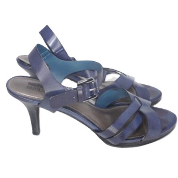 Coach & Four Womens Blue Strappy Heeled Sandals Size 8 - Picture 4 of 6